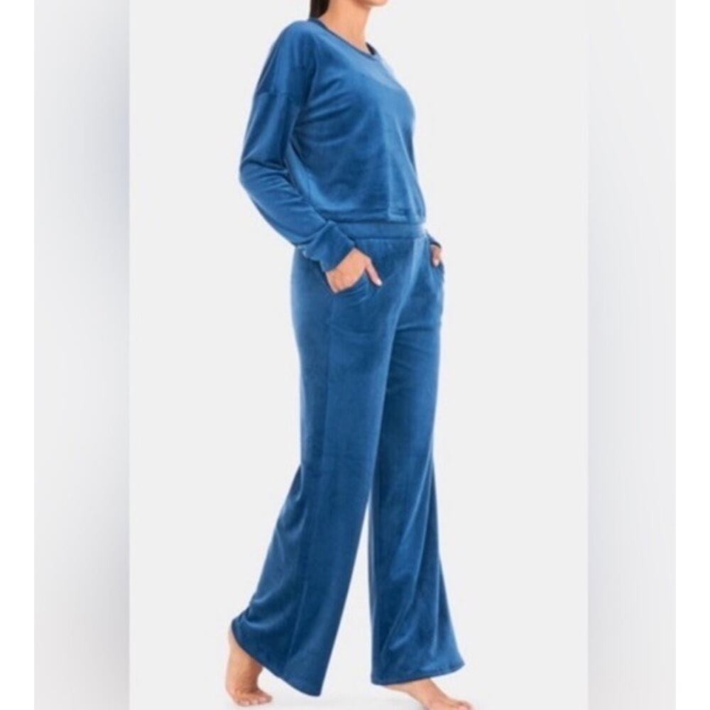 Beyond Yoga SET Brushed Up Pullover Velvet Sweatshirt Size L Lounge Pant Size XL